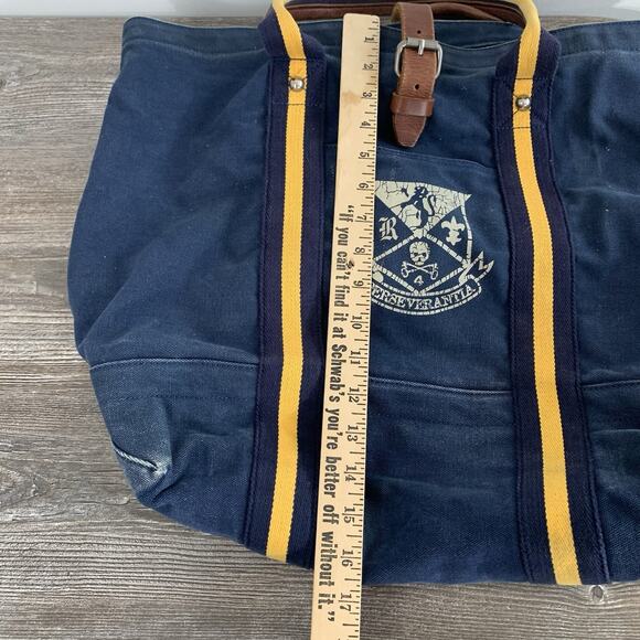 Vintage POLO Ralph Lauren Rugby PERSEVERANTIA DUCK CANVAS Shoulder Tote Bag - Picture 8 of 11